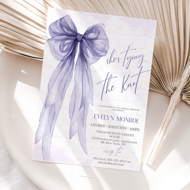 She's tying the knot Bridal shower  Invitation (She's tying the knot,Bridal shower,invitation bow,Editable invite,Bachelorette invite,Party Invite b)