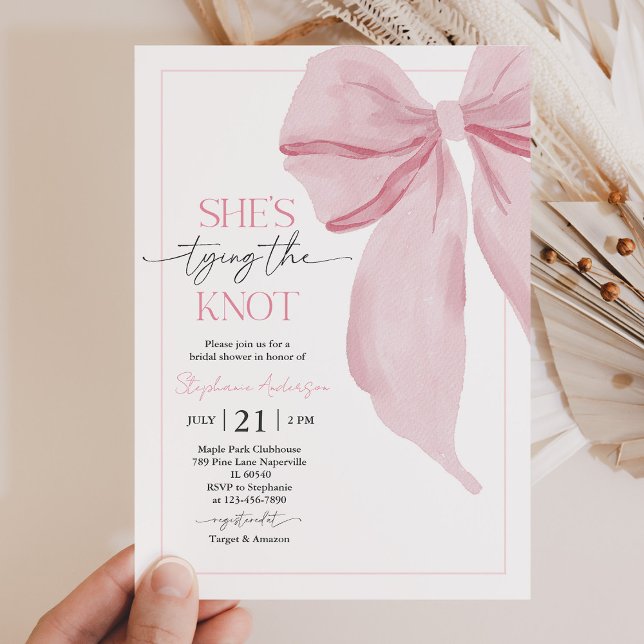 She's Tying the Knot Bridal Shower Invitation (Creator Uploaded)