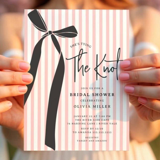She's Tying The Knot Bridal Shower Invitation (Creator Uploaded)