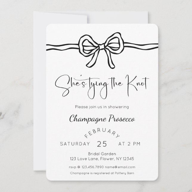 She's Tying The Knot Bridal Shower Invitation (Front)