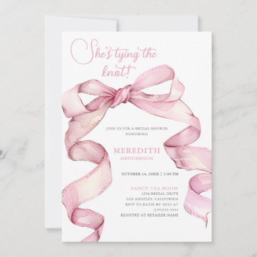 Shes Tying the Knot Bridal Shower Invitation