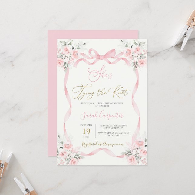 She's Tying the Knot Bridal Shower Invitation