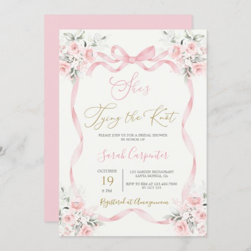 Shes Tying the Knot Bridal Shower Invitation