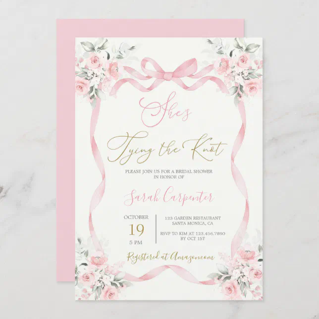 She's Tying the Knot Bridal Shower Invitation