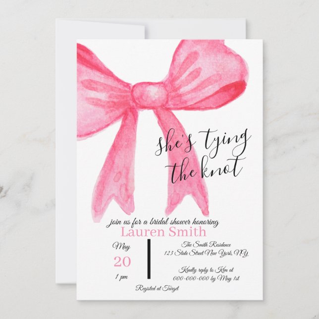 "She's Tying the Knot" Bridal Shower Invitation (Front)