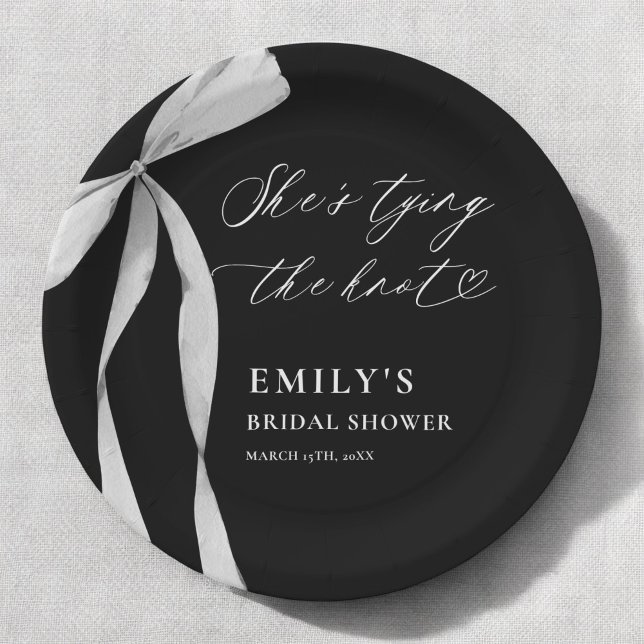 She's Tying the Knot Bridal Shower Paper Plates (Creator Uploaded)