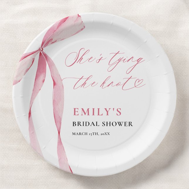 She's Tying the Knot Bridal Shower Paper Plates (Creator Uploaded)