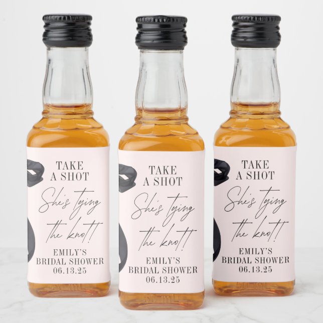 She's Tying the Knot Bridal Shower Party Favor Liquor Bottle Label (Bottles)