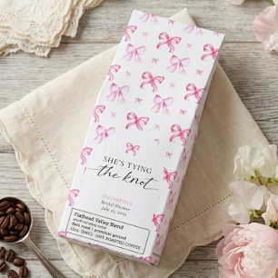 She's Tying the Knot Bridal Shower Pink Bow Roasted Coffee