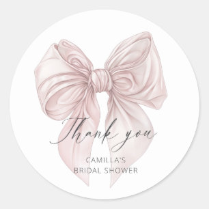 She's tying the knot Bridal Shower Thank You Classic Round Sticker