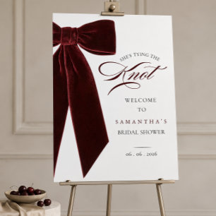 She's tying the knot bridal shower welcome sign