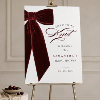 She's tying the knot bridal shower welcome sign