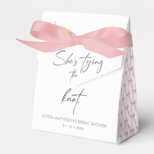 She's tying the knot Chic Ribbon bow bridal shower Favor Boxes