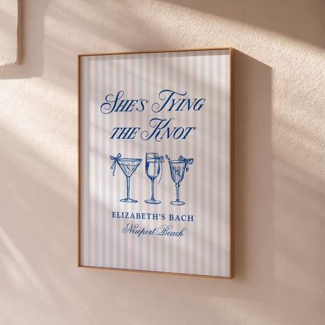 She's Tying The Knot Coastal Elegant Hand Drawn Poster (Creator Uploaded)