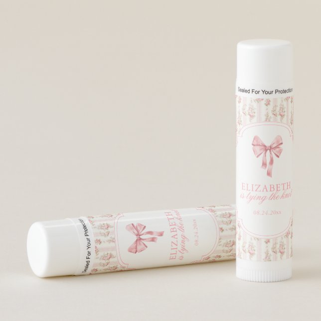 She's Tying the Knot Coquette Bow Bridal Shower Lip Balm (Front)