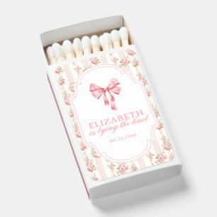 She's Tying the Knot Coquette Bow Bridal Shower Matchboxes