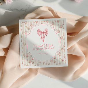 She's Tying the Knot Coquette Bow Bridal Shower Napkins