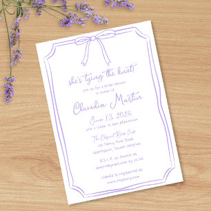 She's Tying the Knot Hand Drawn Bow Bridal Shower Invitation