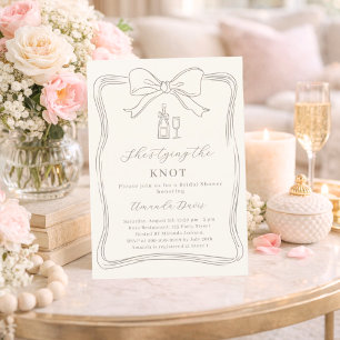 She's tying the knot ivory neutral Bridal Shower Invitation