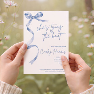 She's Tying the Knot! Modern Bridal Shower Invitation