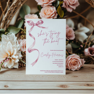 She's Tying the Knot! Modern Bridal Shower Invitation