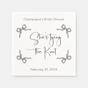 She's Tying The Knot Modern Script Bridal Shower Napkins