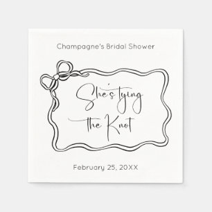 She's Tying The Knot Modern Script Bridal Shower Napkins