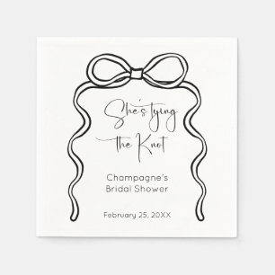 She's Tying The Knot Modern Script Bridal Shower Napkins