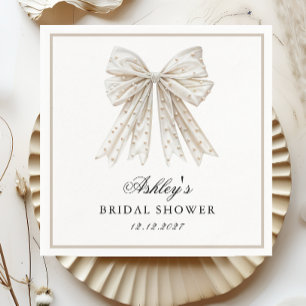 She's Tying the Knot Pearls Bow Bridal Shower Napkins