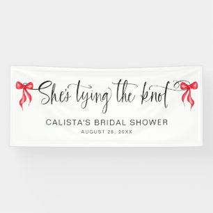 She's Tying the Knot Personalized Bridal Shower Banner