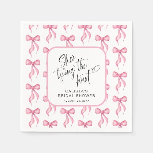 Shes Tying the Knot Personalized Bridal Shower Napkins