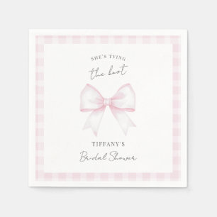 She's Tying The Knot Pink Blush Bow Bridal Shower Napkins