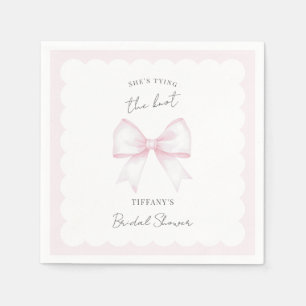 She's Tying The Knot Pink Blush Bow Bridal Shower Napkins