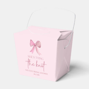 She's Tying The Knot Pink Bow Bridal Shower Favor Boxes