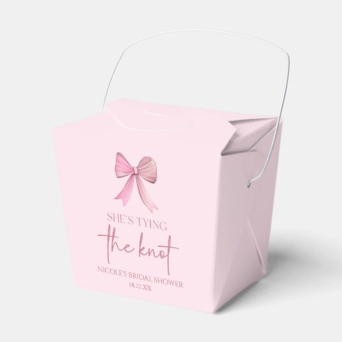 Shes Tying The Knot Pink Bow Bridal Shower Favor Boxes