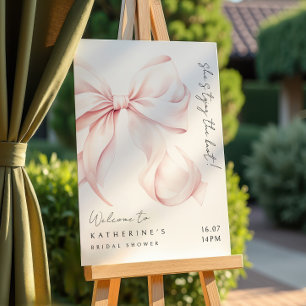 She's Tying the Knot Pink Bow Bridal Shower Foam Board