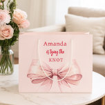 She's tying the knot pink bow Bridal Shower Large Gift Bag<br><div class="desc">A blush pink background decorated with a pink colored bow. Personalize and add a name
Text: She's tying the knot.</div>