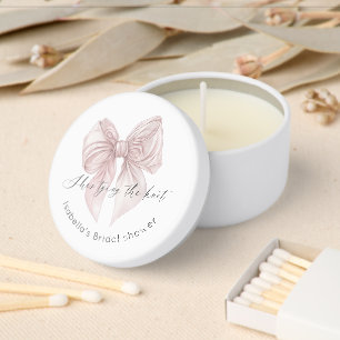 She's Tying The Knot Pink Bow Bridal Shower Mini Candle Favors