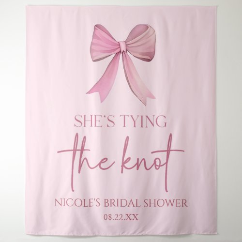 Shes Tying The Knot Pink Bow Bridal Shower Tapestry