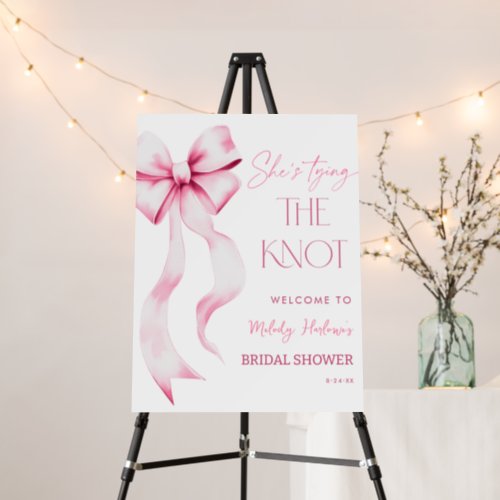 Shes Tying the Knot Pink Bow Bridal Welcome Foam Board