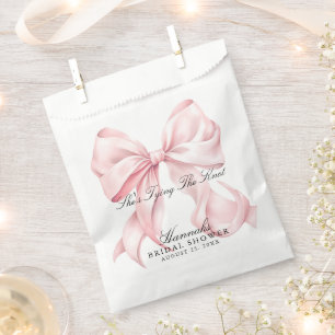 She's Tying The Knot Pink Bow Favor Bag
