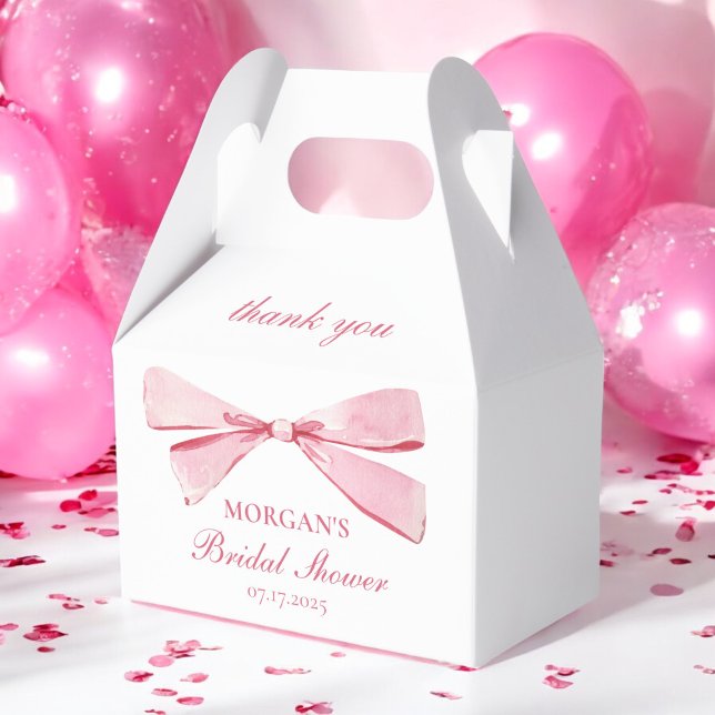 She's Tying The Knot Pink Bridal Shower  Favor Boxes (Creator Uploaded)