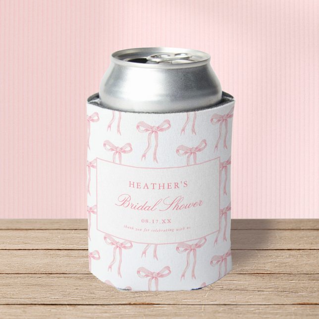 She's Tying The Knot Pink Bridal Shower Favors Can Cooler (Creator Uploaded)