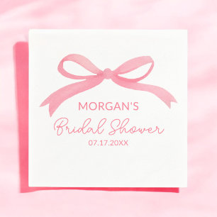 She's Tying The Knot Pink Bridal Shower Napkins