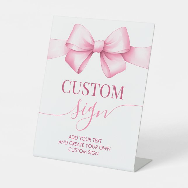 Shes Tying the Knot Pink Ribbon Bridal Custom Sign (Front)