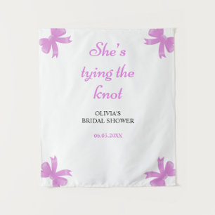 She's Tying The Knot Purple Bridal Shower Backdrop