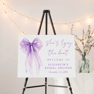 Shes Tying The Knot Purple Bridal Shower Welcome Foam Board