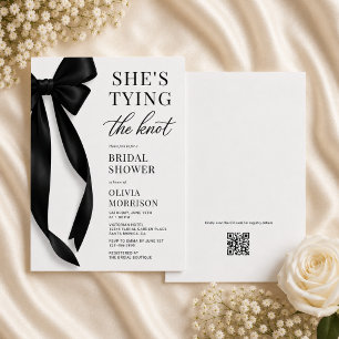 She's Tying The Knot QR Code Bridal Shower Invitation