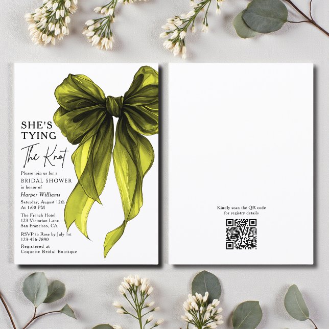 She's Tying The Knot QR Code Bridal Shower Invitation (Creator Uploaded)