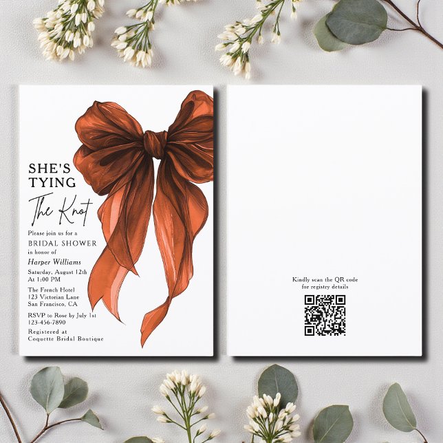 She's Tying The Knot QR Code Bridal Shower Invitation (Creator Uploaded)